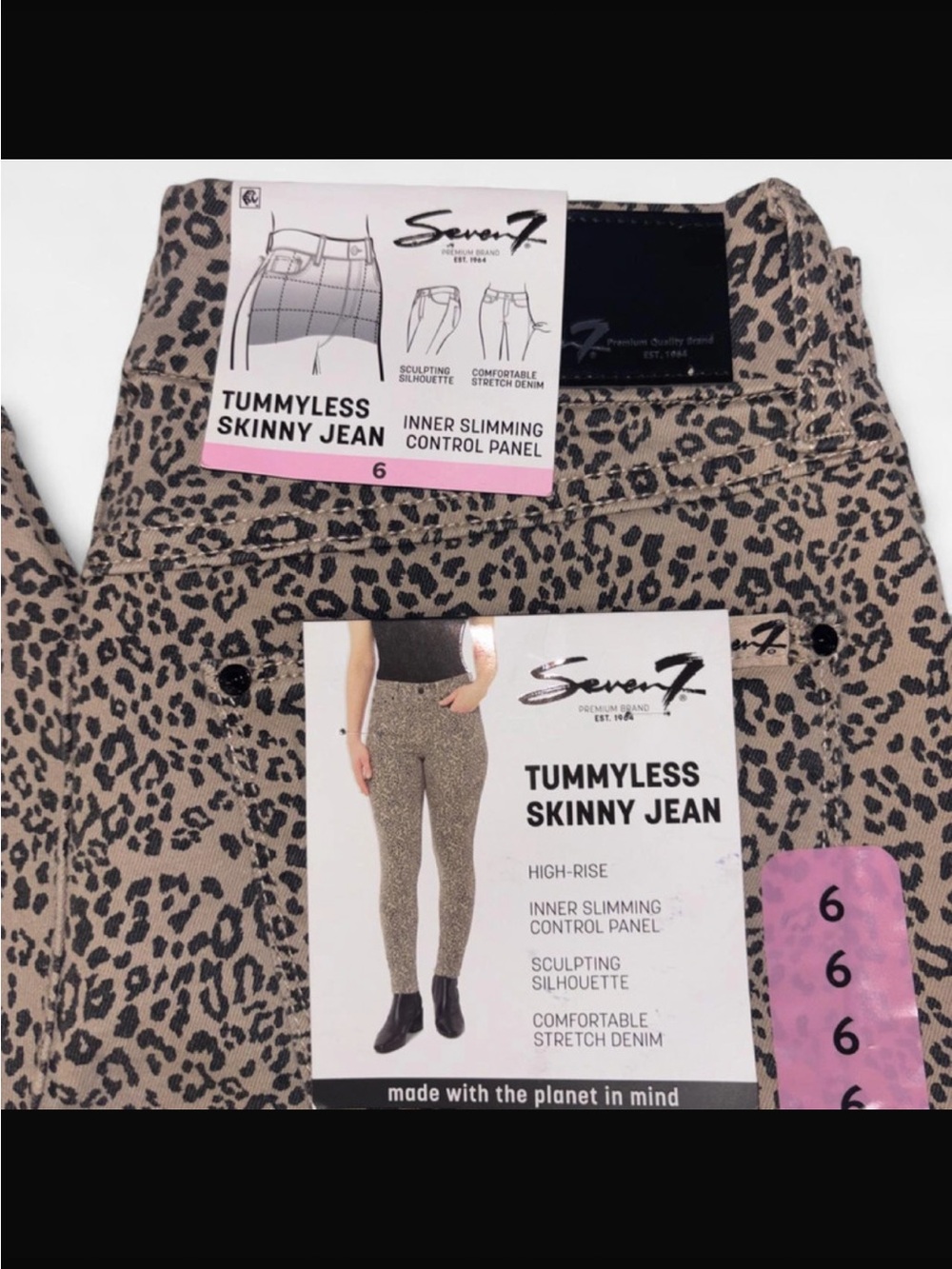 Seven7 Leopard Print Skinny Jeans - Women’s 6 - Picture 5 of 9